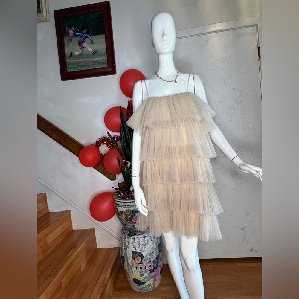 Maeve Strappy Tiered Tulle Mini Dress - Picture 4 of 8